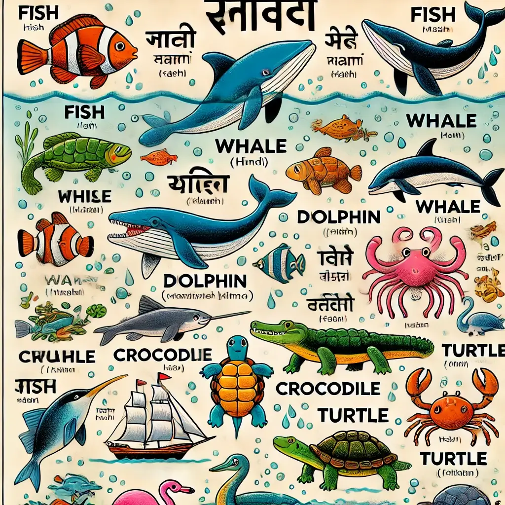 Water Animals Name in Hindi and English